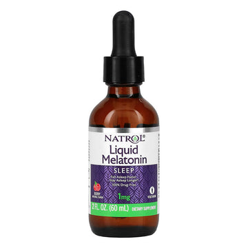 Natrol Melatonin Liquid Drops, 1mg per 4mL, Raspberry Flavor, 2 fl oz