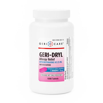 Geri-Care McKesson, Allergy Relief 25 Mg Strength Tablet 1000 Per Bottle, Count Of 1