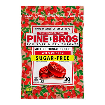 Pine Bros.® Softish Throat Drops – Wild Cherry – Sugar Free