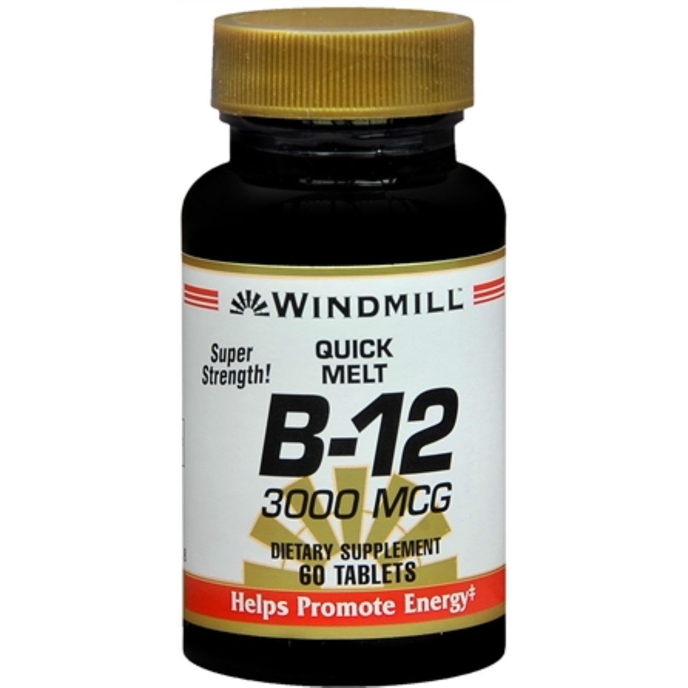 Windmill® Vitamin B-12 3000 mcg – High Potency Quick Melt Tablets