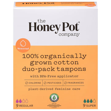 Regular and Super Absorbency Tampons Duo-Pack, 18 Count