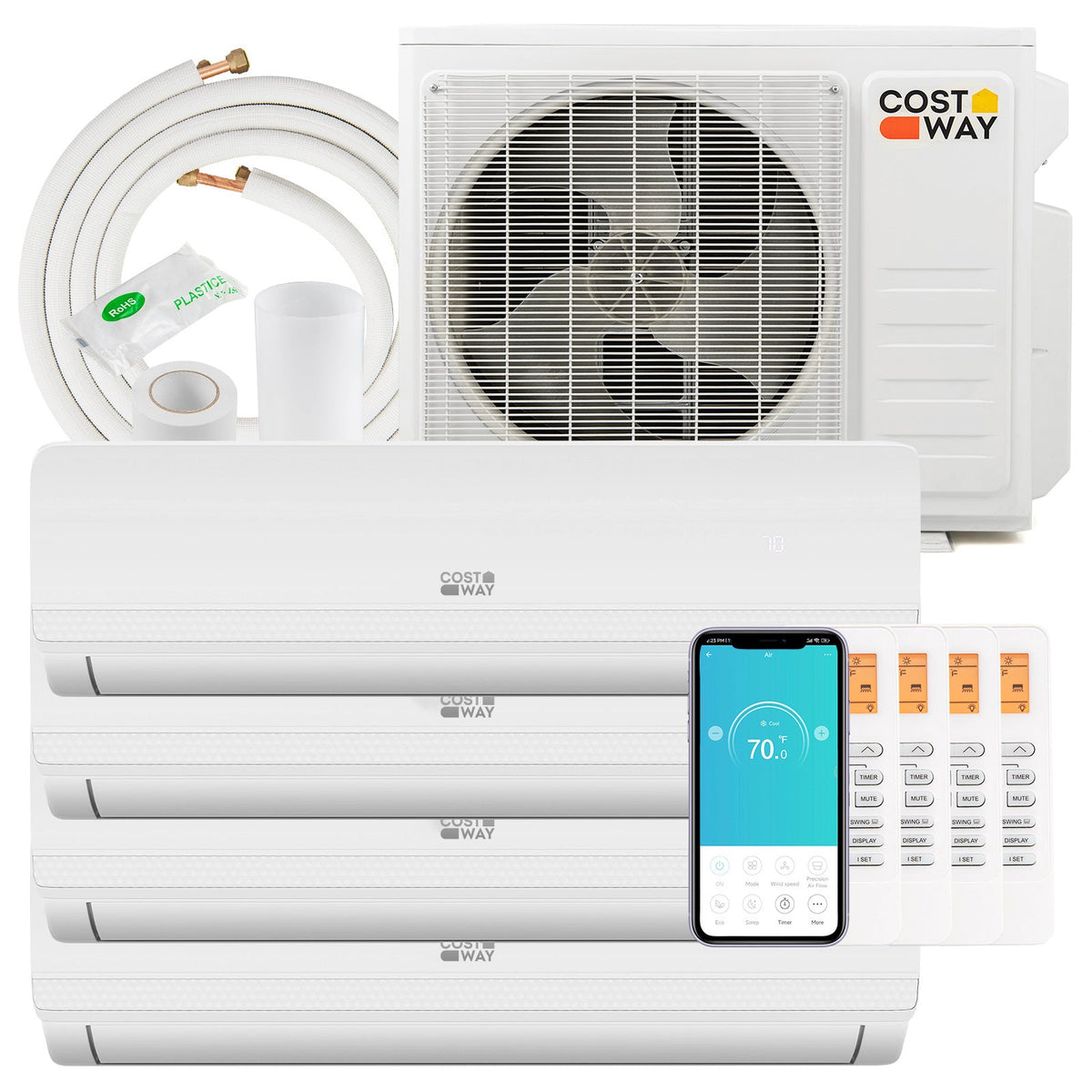 36000 BTU 4 Zone 19 SEER2 Mini Split AC with Heat Pump