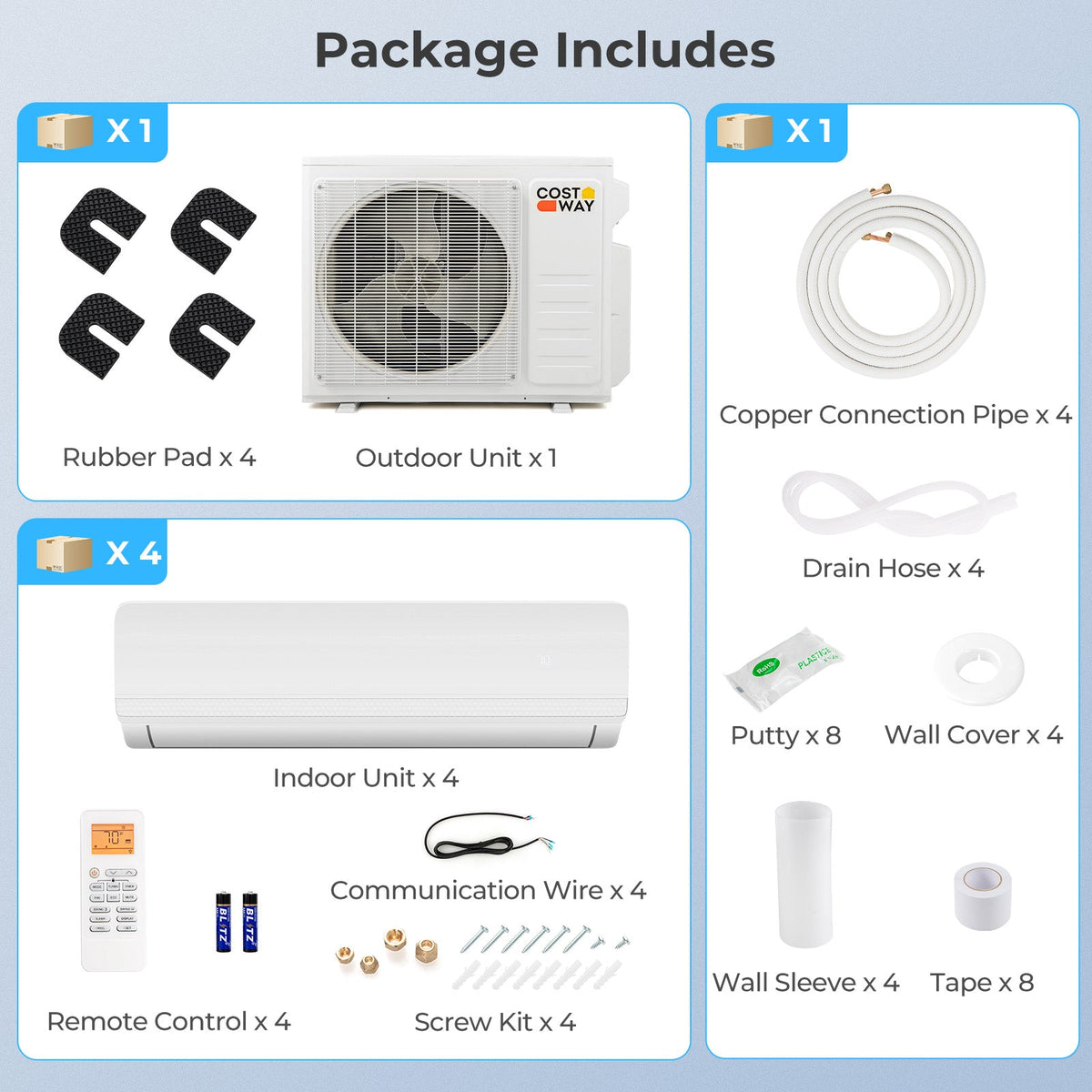 36000 BTU 4 Zone 19 SEER2 Mini Split AC with Heat Pump