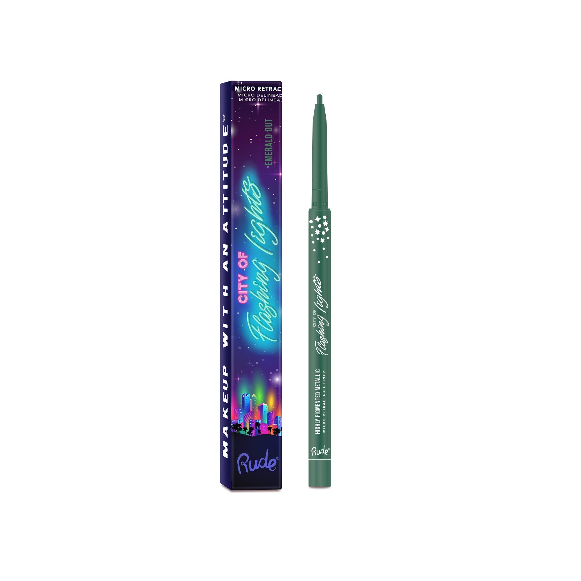 RUDE City of Flashing Lights Micro Retractable Liner - Emerald Out