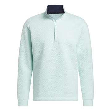 adidas Mens DWR Quarter Zip Pullover Semi Flash Aqua Small