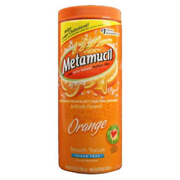 Metamucil Multi-Health Psyllium Fiber Supplement Sugar-Free Powder, Orange Flavored, 48 Servings
