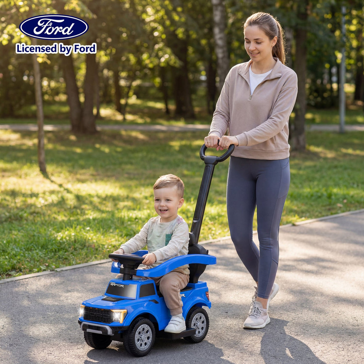 3-In-1 Licensed Ford Push Car for Toddlers
