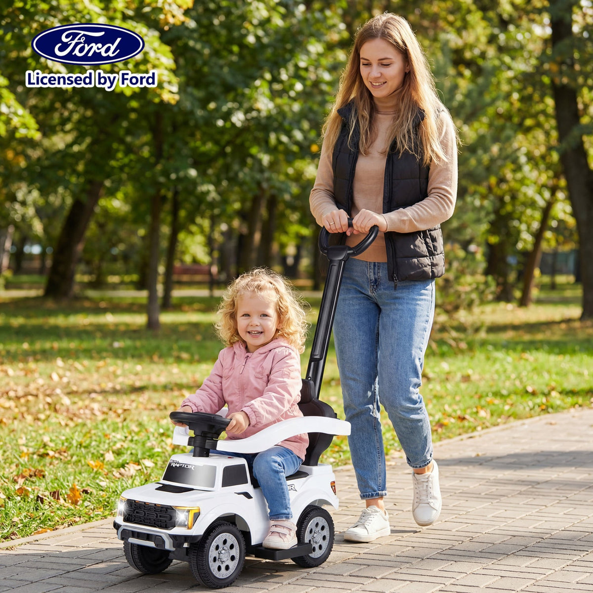 3-In-1 Licensed Ford Push Car for Toddlers