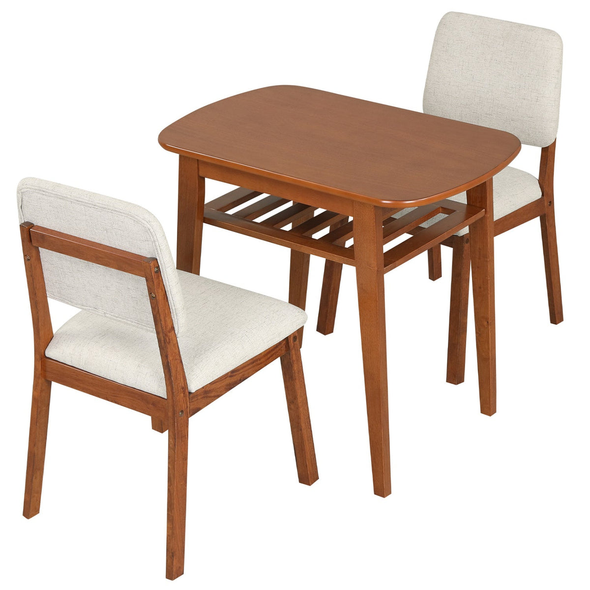 3-Piece Dining Table Set for 2 with Upholstered Chairs