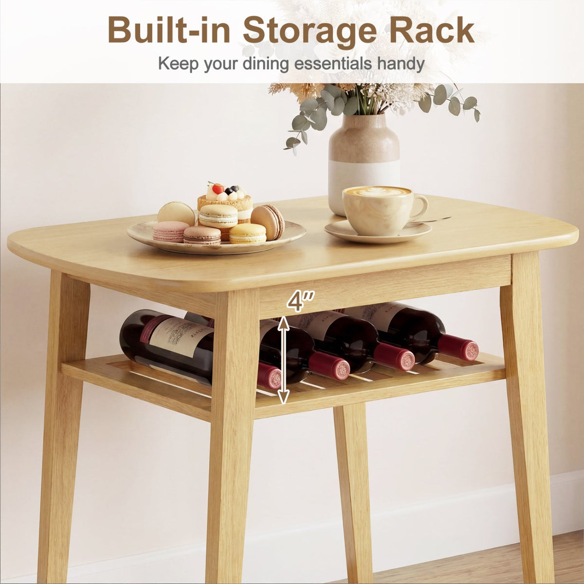 3-Piece Dining Table Set for 2 with Upholstered Chairs
