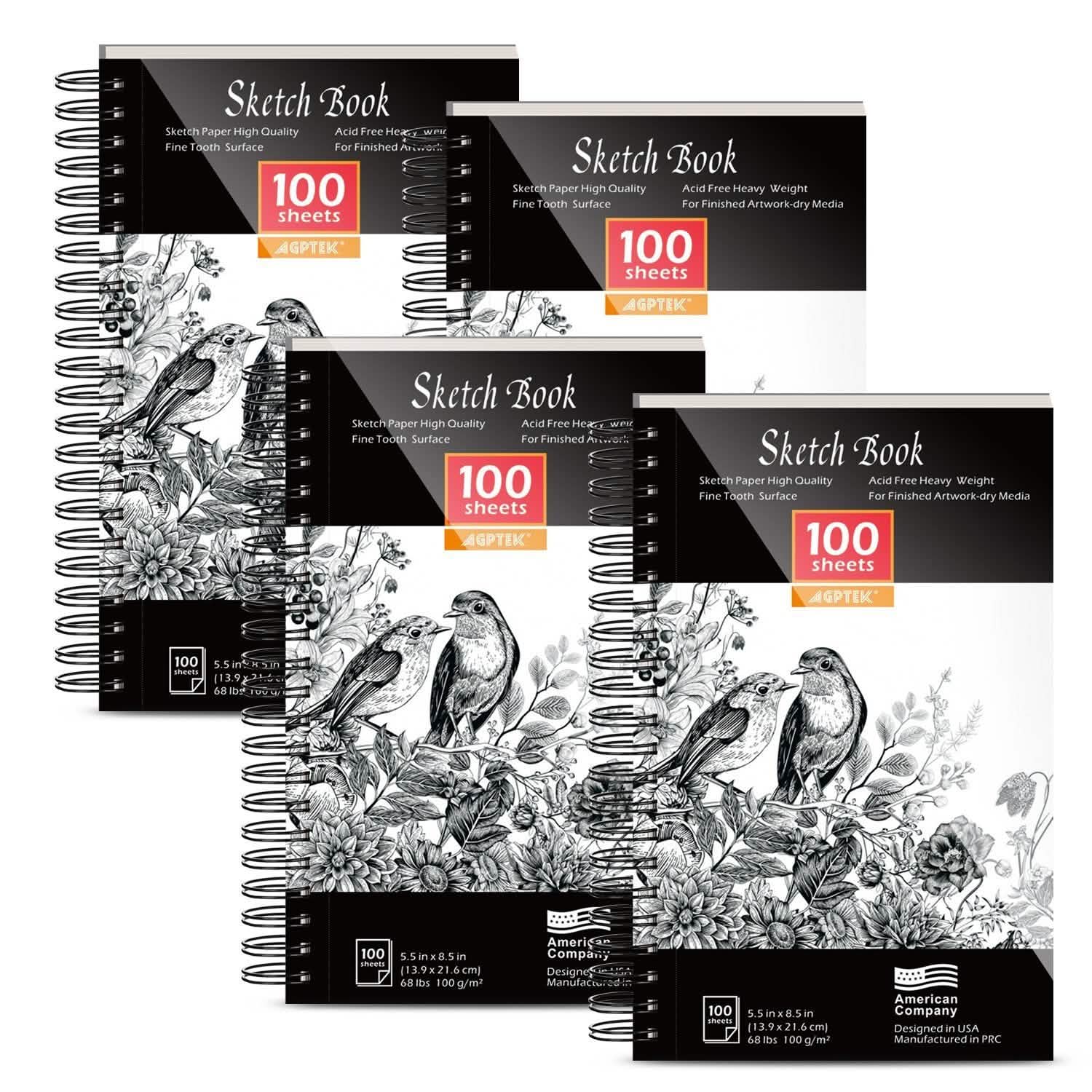 4-Pack: 100 Sheets Sketch Book