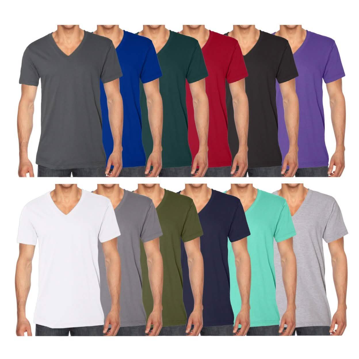 4-Pack: American Apparel Men's Short-Sleeve V-Neck T-Shirts