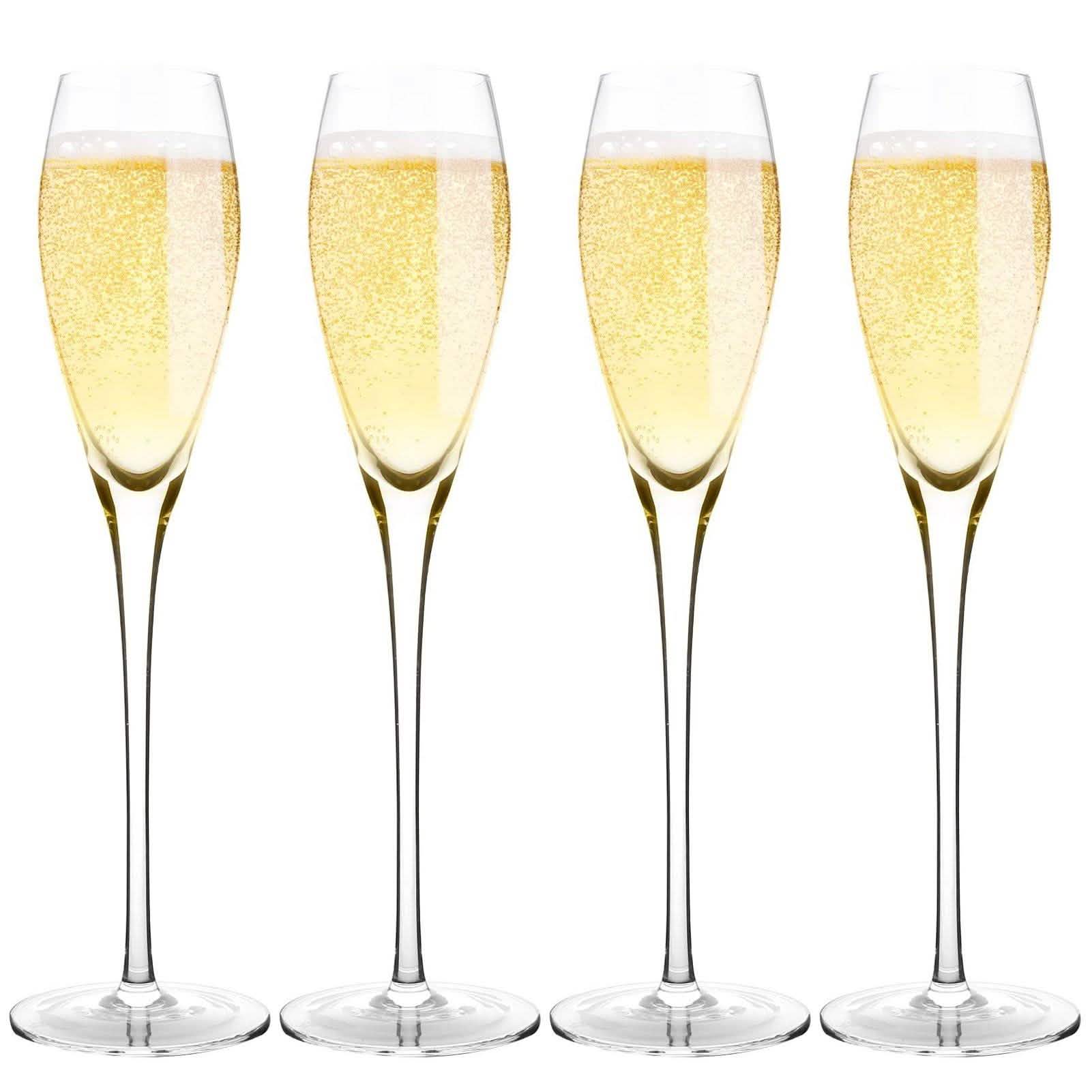 4-Pack: Bella Vino Standard Hand Blown Crystal Red/White Wine Glasses