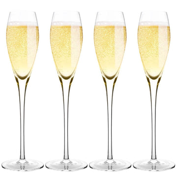 4-Pack: Bella Vino Standard Hand Blown Crystal Red/White Wine Glasses