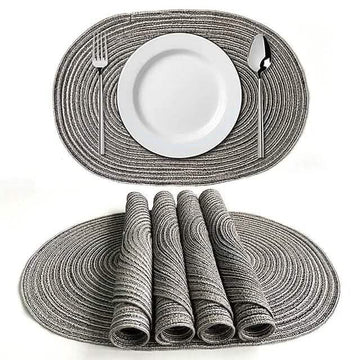 4-Pack: Cotton Oval Dining Mat