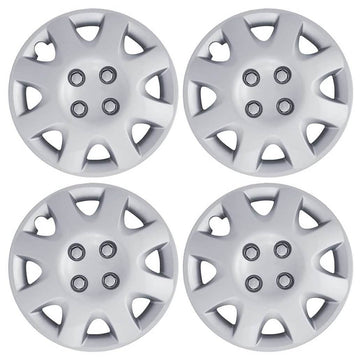 4-Pack: Hubcaps for Honda Civic 14-Inch and 8-Spoke - Silver