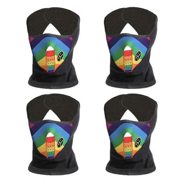 4-Pack: Unisex Rainbow Winter Ski Mask