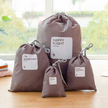 4-Pack: Waterproof Drawstring Bag Set