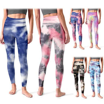 4-Pack: Women's High Waisted Ultra Soft Tie Dye Leggings