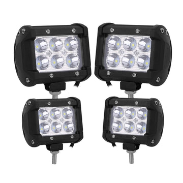 4-Piece: 4” 18W Dual Row LED Spot Light Pod