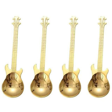 4-Piece: Guitar-Shaped Spoon Set