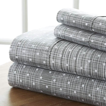 4-Piece Set: Polkadot Patterned Sheet Set