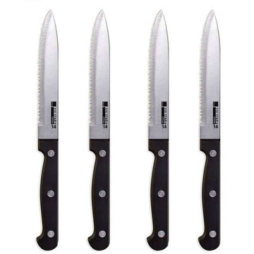 4-Piece Set: Steak Knife Set Stainless-Steel Serrated Blades