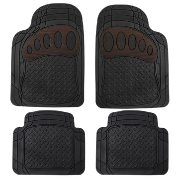4-Piece Set: Trimmable ClimaProof™ Non-Slip Rubber Floor Mats With Footprint Design