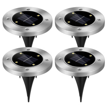 4-Pieces: Solar Waterproof Ground Light