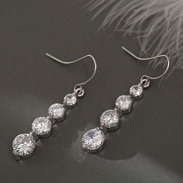 4 Row Graduated Crystal Drop Earrings