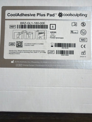 CoolSculpting CoolAdhesive Plus Pads REF BRZ-GL1-180-008 Box of 8 - Exp June 2023