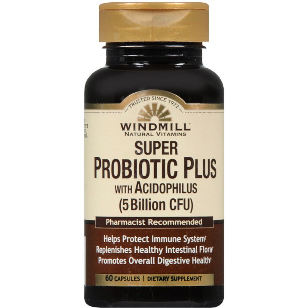 Windmill Super Probiotic Plus, 8-Strain Probiotic Complex, 60 Vegetable Capsules