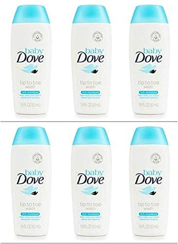 Baby Dove Tip To Toe Wash Rich Moisture 1.8 oz travel size (6 Pack)