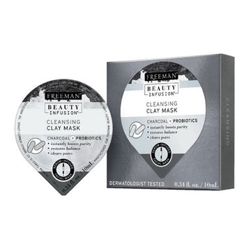 Freeman Skincare Beauty Infusion Charcoal And Probiotics Cleansing Clay Mask, 0.34 Oz