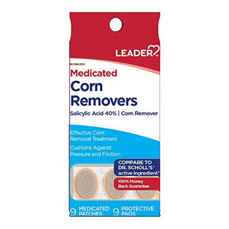 Leader(Tm)Corn Removers  Medicated Patches & Protective Pads 9Ct (Compare To Dr.Scholls)