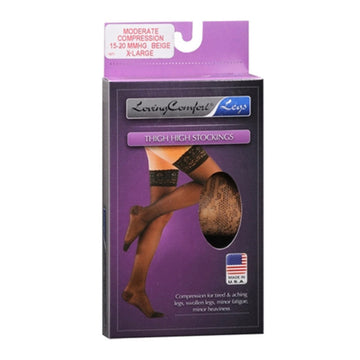 Scott Specialties Stockings Thigh-High, 10-20 LCE Beige Loving Comfort Support, X-Large