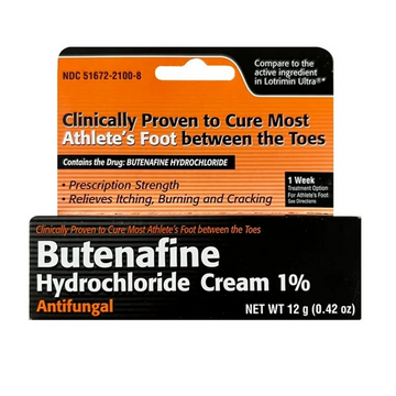 Butenafine HCl 1% Antifungal Cream, 12g Tube - Prescription Strength Relief