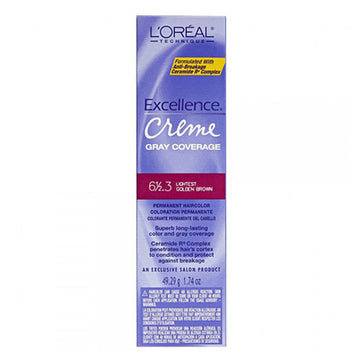 L'Oreal Excellence By Permanent Creme Hair Color 6.5 LIGHTEST GOLDEN BROWN