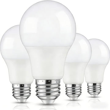 4-Pack A19 LED Light Bulbs, 60W Equivalent, Soft White or Cool Daylight, E26 Base, Non-Dimmable