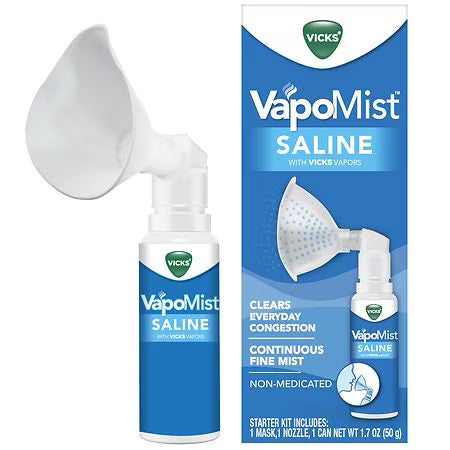Vicks VapoMist Saline, Gentle Mist With Soothing Vapors, Non- Medicated - 1.7 oz