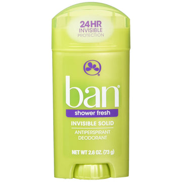 Ban Antiperspirant Deodorant Invisible Solid Shower Fresh 2.6 Oz