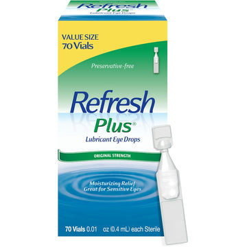 Refresh Plus Original Strength Lubricant Eye Drops, Value Size, 70-0.01 Fl Oz Vials