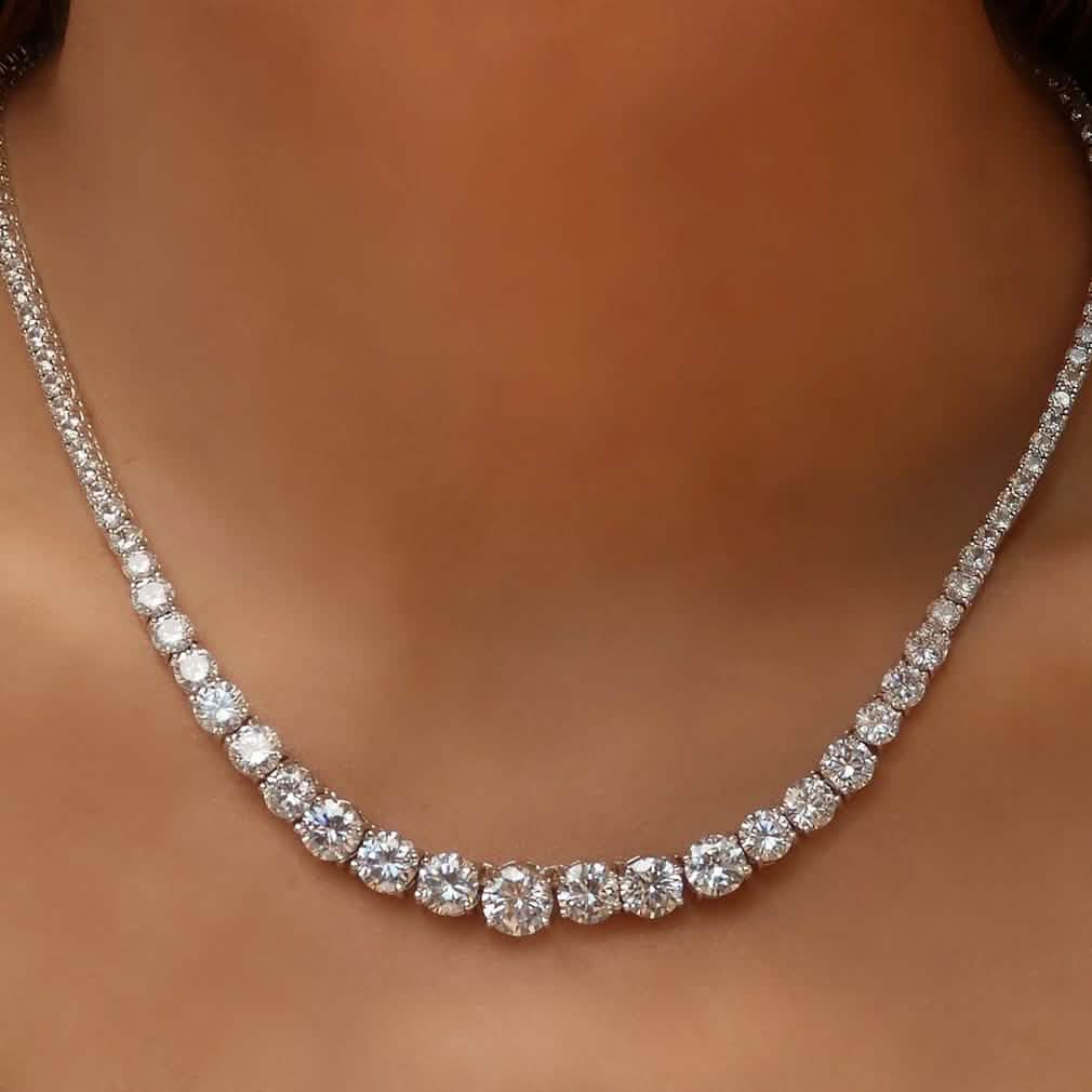 48.00 CTTW Graduated Tennis Necklace made with Swarovski Elements