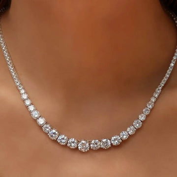 48.00 CTTW Graduated Tennis Necklace made with Swarovski Elements