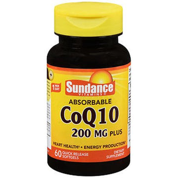 Sundance, Absorbable CoQ10 Plus Quick Release Softgels, 200 mg, 60 Tabs