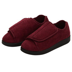 Silvert s Women’s Double-Extra Wide Easy Closure Slipper For Seniors 9 Wine
