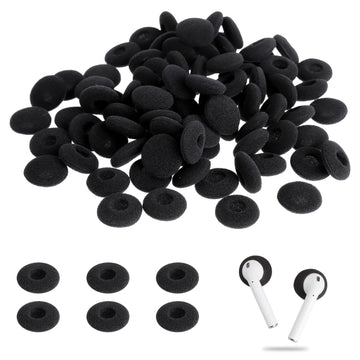 LLMSIX 100PCS Foam Earphone Earbud Soft Earphone Ear Buds Tips Earbud Noise Isolation Cover Caps Replacement Sponge Covers for Earphone Diameter 18MM (Black)