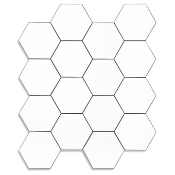 Yipscazo Hexagon Peel Stick Backsplash Tile SPC Faux Marble Pure White 1 Sheet