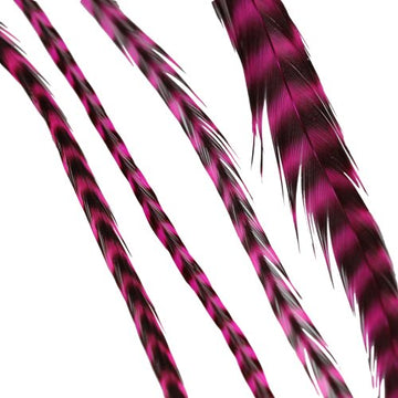 Babe Striped Magenta Feather Hair Extensions