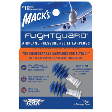 Mack's Flightguard Airplane Earplugs Ear Plugs Pressure Relief